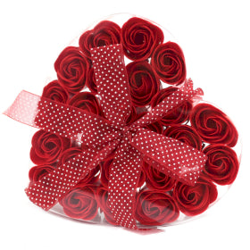 Set of 24 SOAP Flower Heart Box - Red Roses