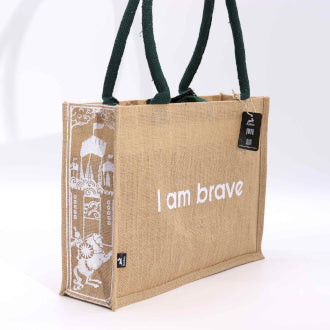 Hop Hare Jute Big Bag - I am Brave