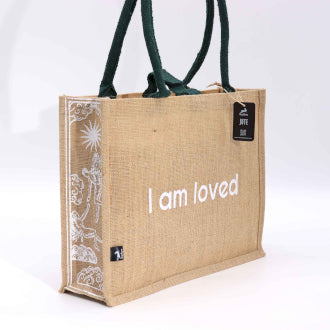 Hop Hare Jute Big Bag - I am Loved