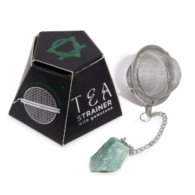 Raw Crystal Gemstone Tea Strainer - Green Aventurine