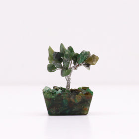 Mini Gemstone Tree On Orgonite Base - Green Aventurine (15 stones