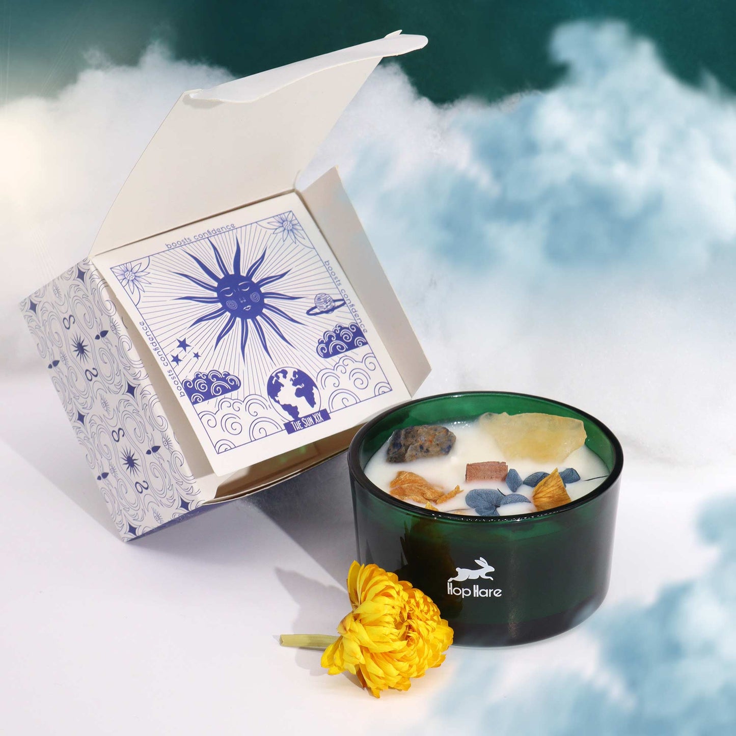 Hop Hare Crystal Magic Flower Candle - The Sun